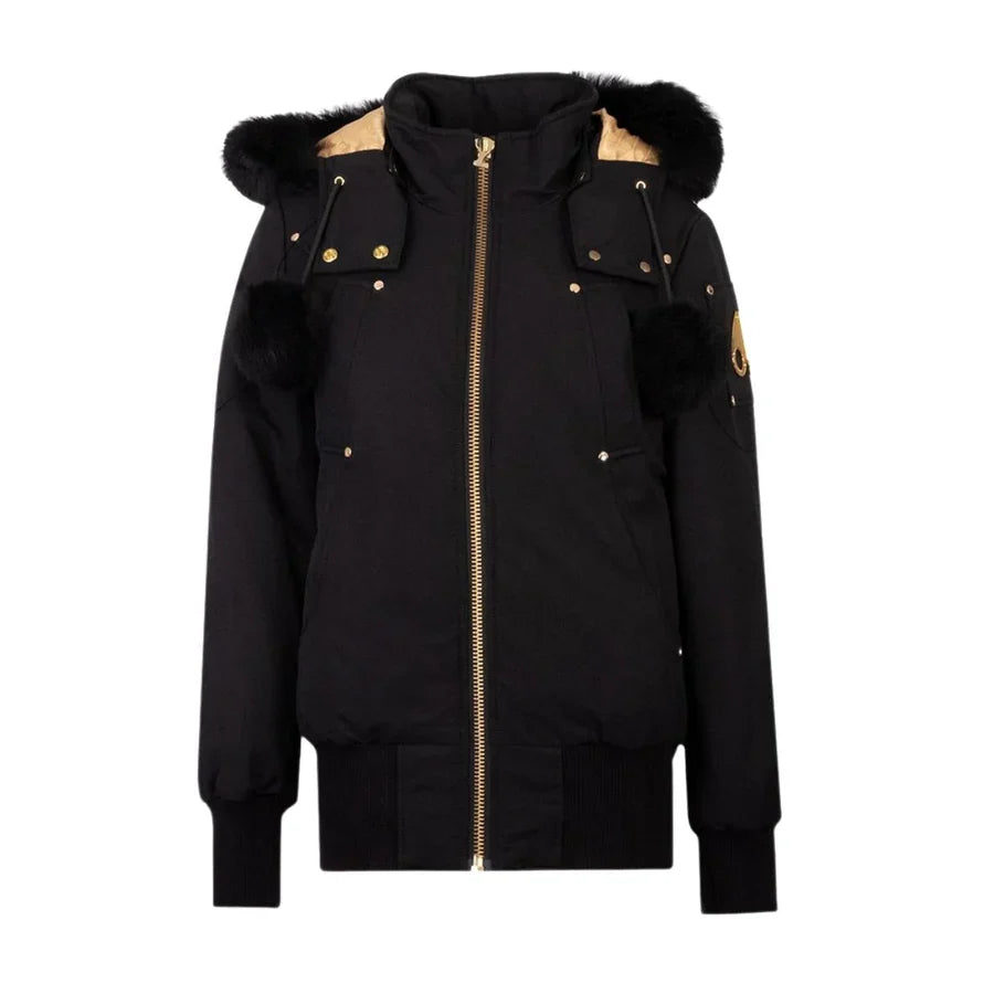 BOMBER BLACK FUR WOMEN- GOLDEN SERIES